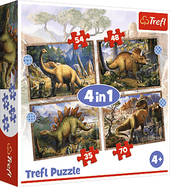 TREFL - Puzzle 4 az 1-ben - Dinoszauruszok