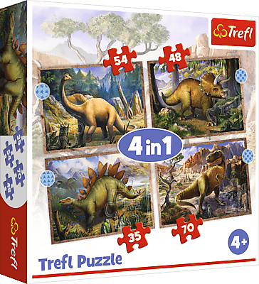 TREFL - Puzzle 4 az 1-ben - Dinoszauruszok