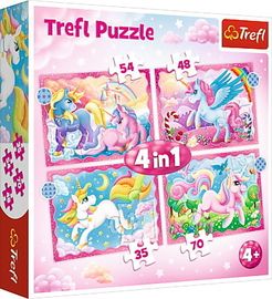TREFL - Puzzle 4 az 1-ben – Unikornisok és varázslat