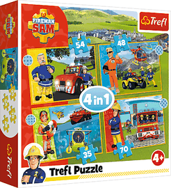 TREFL - Puzzle 4v1 - Brave Fireman Sam / Prism A&D Fireman Sam