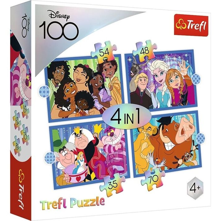 TREFL - Rejtvény 4 az 1-ben – Boldog Disney World / Disney 100