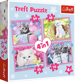 TREFL - Puzzle 4 az 1-ben – Vicces macskák