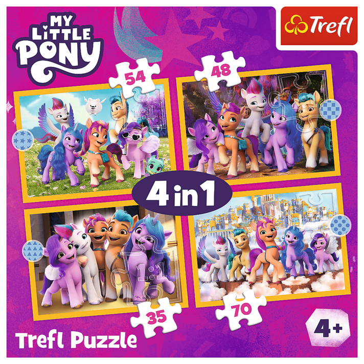 TREFL -  Puzzle 4v1 – Ismerd meg a pónikat / Hasbro, My Little Pony