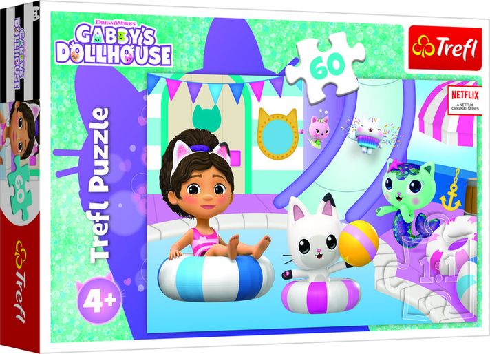 TREFL - Puzzle 60 – Gabby a medence mellett / Universal Gabby's Dollhouse