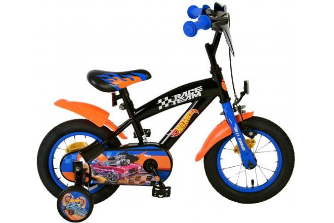 VOLARE - Hot Wheels gyerek kerékpár - fiúk - 12 hüvelykes - fekete narancssárga kék