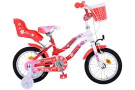 VOLARE - Gyermek kerékpár Lovely - lányok - 14 hüvelyk - piros fehér