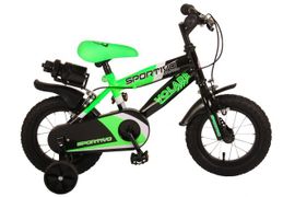VOLARE - Gyermek kerékpár Sportivo - fiúk - 12 hüvelyk - Neon zöld fekete - 95%-ban összeszerelve