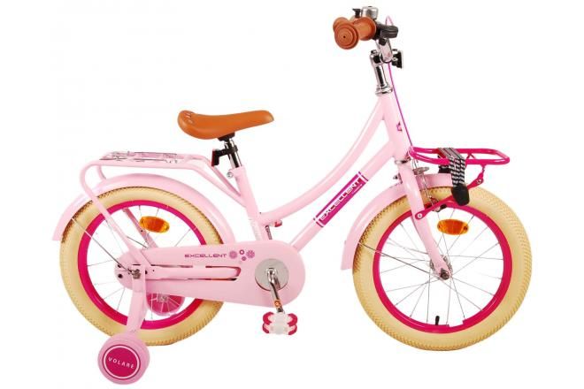 VOLARE - Gyermek kerékpár Volare Excellent - lányok - 16" - Rózsaszín - 95%-ban összeszerelve