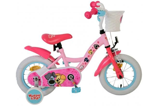 VOLARE - Woezel & Pip gyerekkerékpár - lányoknak - 12 hüvelykes - rózsaszín