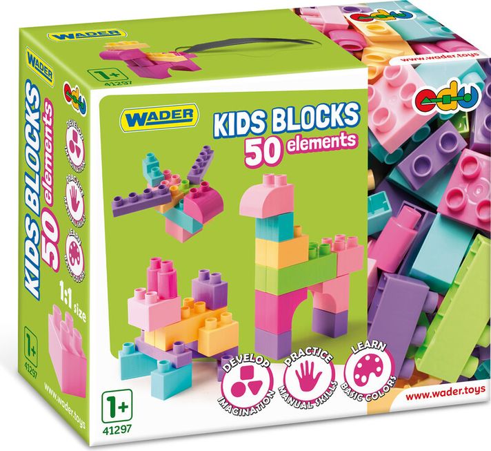WADER - Gyermek blokkok 50 db rózsaszín