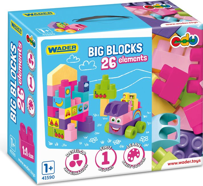 WADER - Big blokkok 26 db rózsaszín