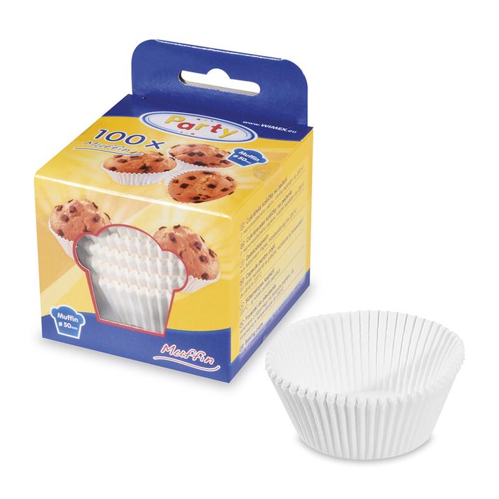 WIMEX - Cukrászati sütemények fehér átmérő 50 mm, magasság 30 mm /100 db/