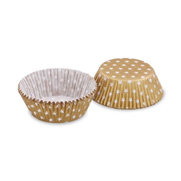 WIMEX - Cukrászati sütemények arany fehér csillagokkal O 50 x 30 mm (40db)