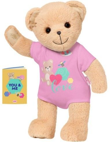 ZAPF CREATION -  Teddy bear BABY born, rózsaszín ruhák